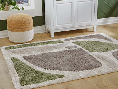 Cape Furniture Outlet - Ashley Furniture - Anburgh Rug - Large Rug / Green/Gray/Ivory - R407351
