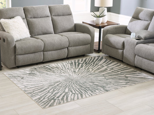Cape Furniture Outlet - Ashley Furniture - Verland Rug - Washable 7'6" x 9'6" Area Rug / Gray/White - R407431