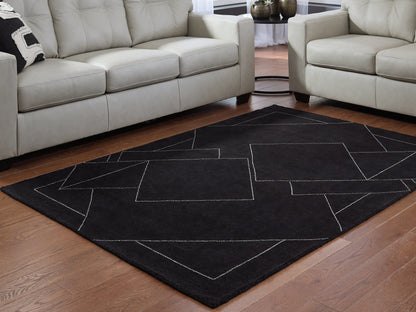 Cape Furniture Outlet - Ashley Furniture - Marav Rug - 5' x 7' Area Rug / Black/White - R407532