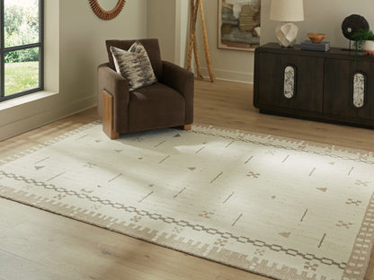 Cape Furniture Outlet - Ashley Furniture - Dot Rug - 7'8" x 10' Area Rug / Cream/Brown/Taupe - R407651