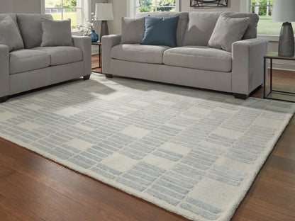 Cape Furniture Outlet - Ashley Furniture - Dylanton Rug - 5' x 7' Area Rug / Ivory/Blue - R407812