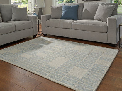 Cape Furniture Outlet - Ashley Furniture - Dylanton Rug - 5' x 7' Area Rug / Ivory/Blue - R407812