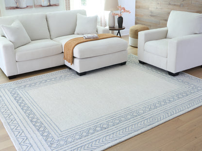 Cape Furniture Outlet - Ashley Furniture - Azelhurst Rug - 7'8" x 10' Area Rug / Blue/Ivory/Gray - R407851