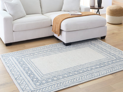 Cape Furniture Outlet - Ashley Furniture - Azelhurst Rug - 5' x 7' Area Rug / Blue/Ivory/Gray - R407852