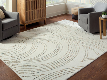 Cape Furniture Outlet - Ashley Furniture - Deenbury Rug - 7'8" x 10' Area Rug / Ivory/Green/Brown - R407861