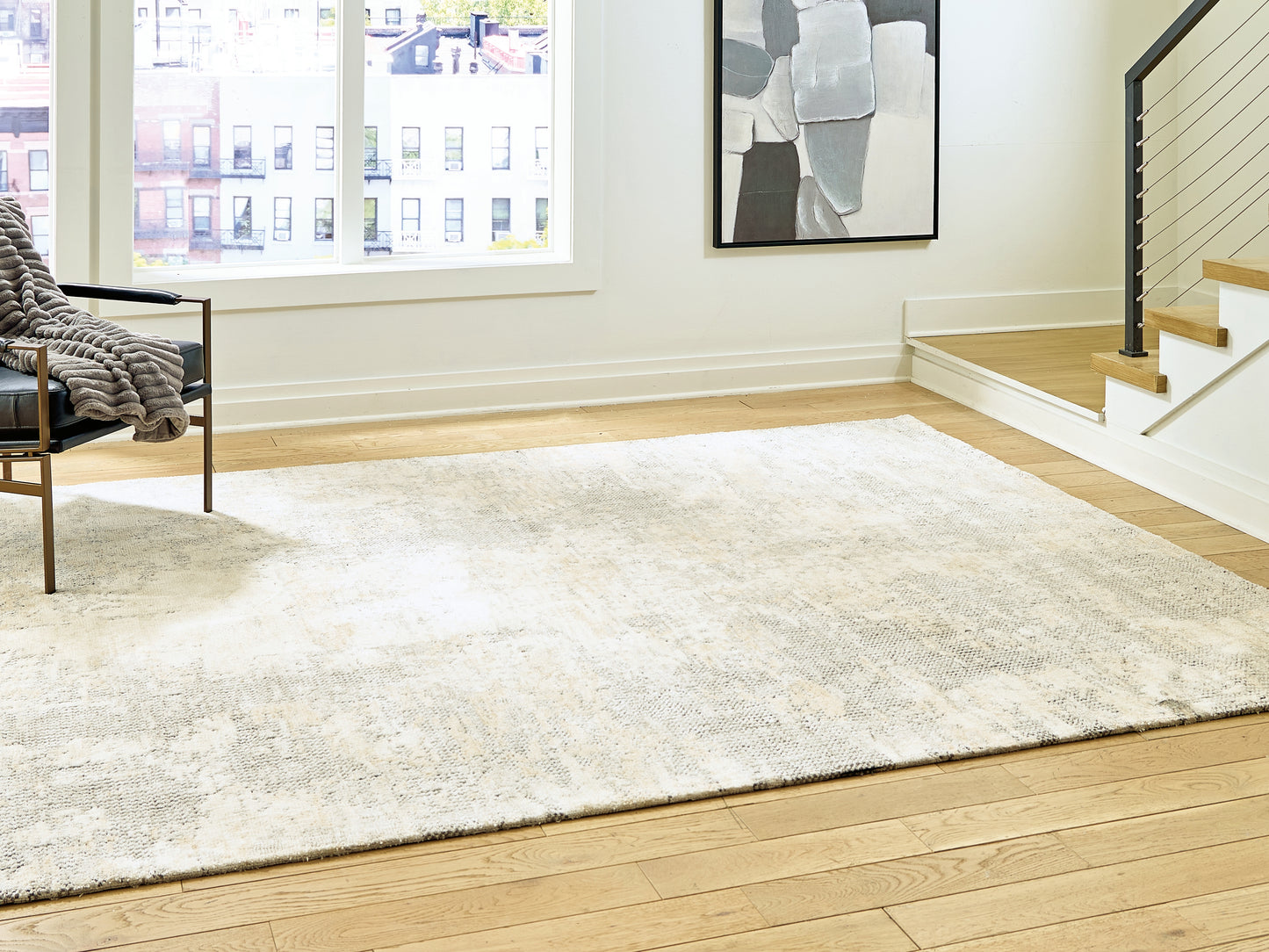 Cape Furniture Outlet - Ashley Furniture - Raif Rug - Large Rug / Gray/White/Cream - R408081