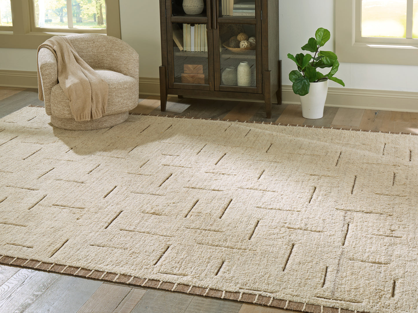 Cape Furniture Outlet - Ashley Furniture - Clayman Rug - Extra Large Rug / Beige/Brown - R408340