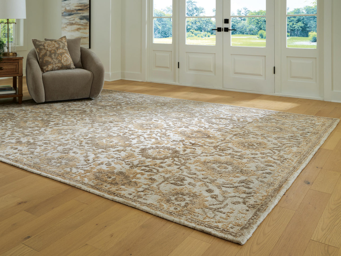 Cape Furniture Outlet - Ashley Furniture - Sableridge Rug - Extra Large Rug / Ivory/Taupe/Camel - R408570