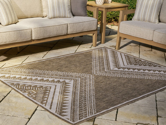 Cape Furniture Outlet - Ashley Furniture - Dunsler Rug - 5' x 7' Rug / Brown/Cream - R900012