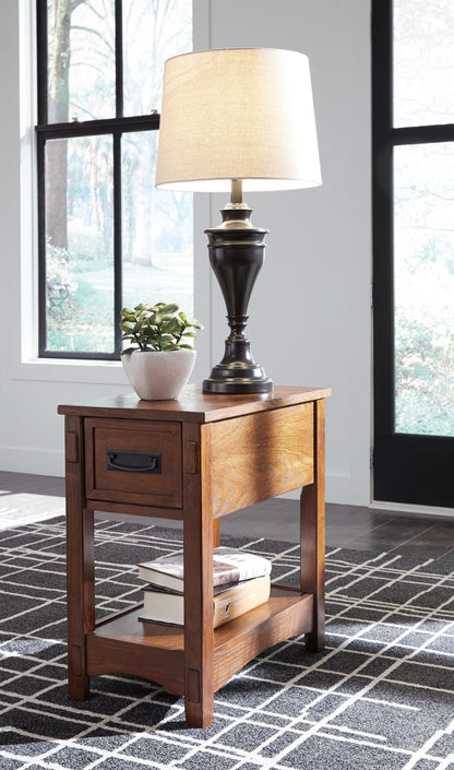 Cape Furniture Outlet - Ashley Furniture - Breegin Chairside End Table - Chair Side End Table / Brown - T007-319