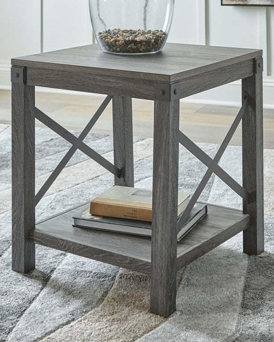 Cape Furniture Outlet - Ashley Furniture - Freedan End Table - Square End Table / Grayish Brown - T175-2
