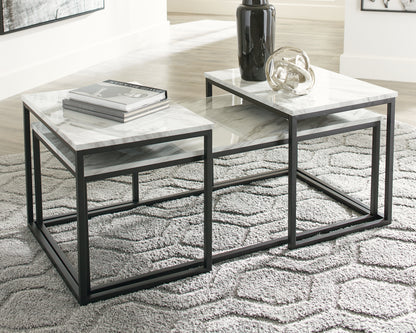 Cape Furniture Outlet - Ashley Furniture - Donnesta Table (Set of 3) - Occasional Table Set (3/CN) / Gray/Black - T182-13