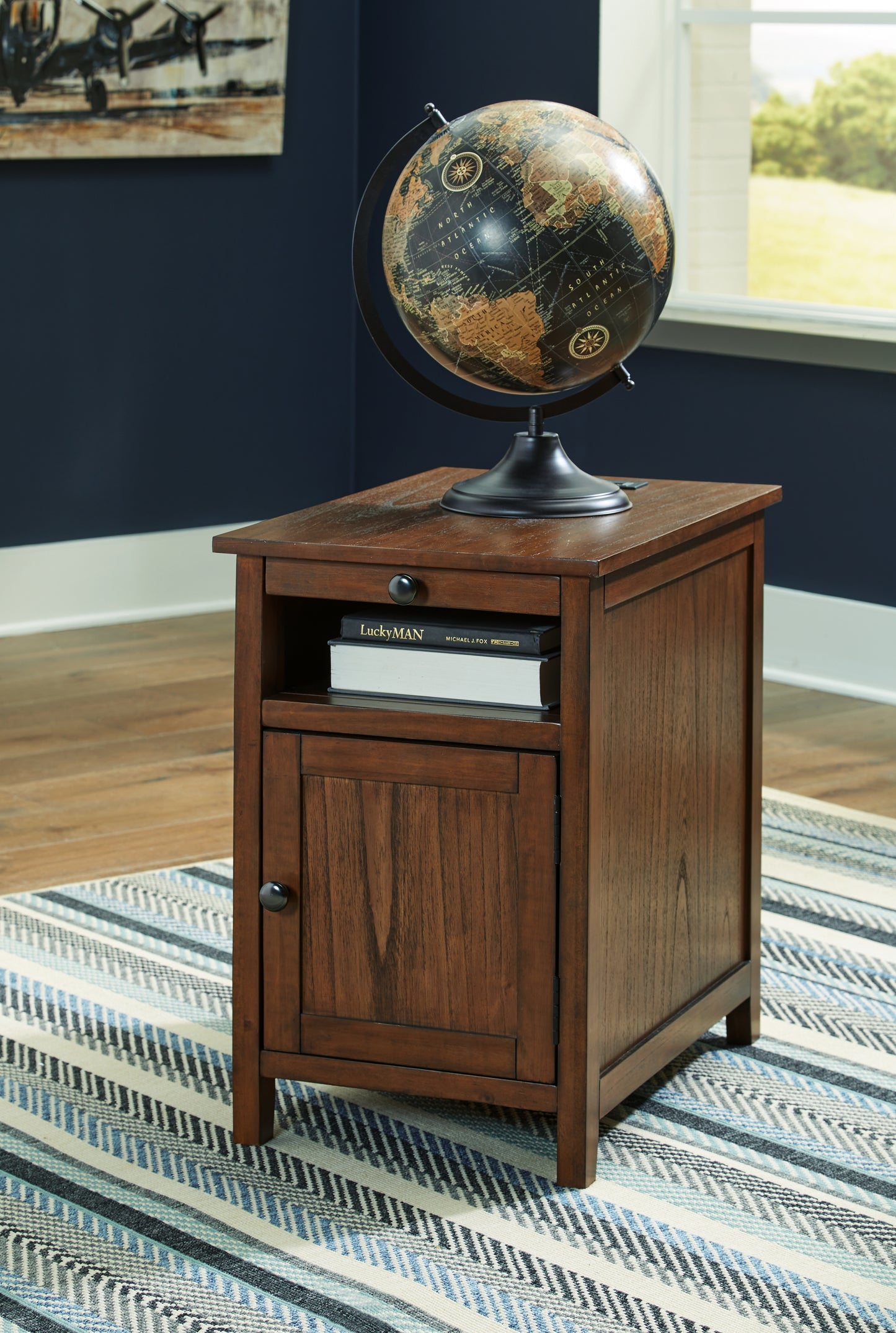 Cape Furniture Outlet - Ashley Furniture - Treytown Chairside End Table - Chair Side End Table / Brown - T300-117