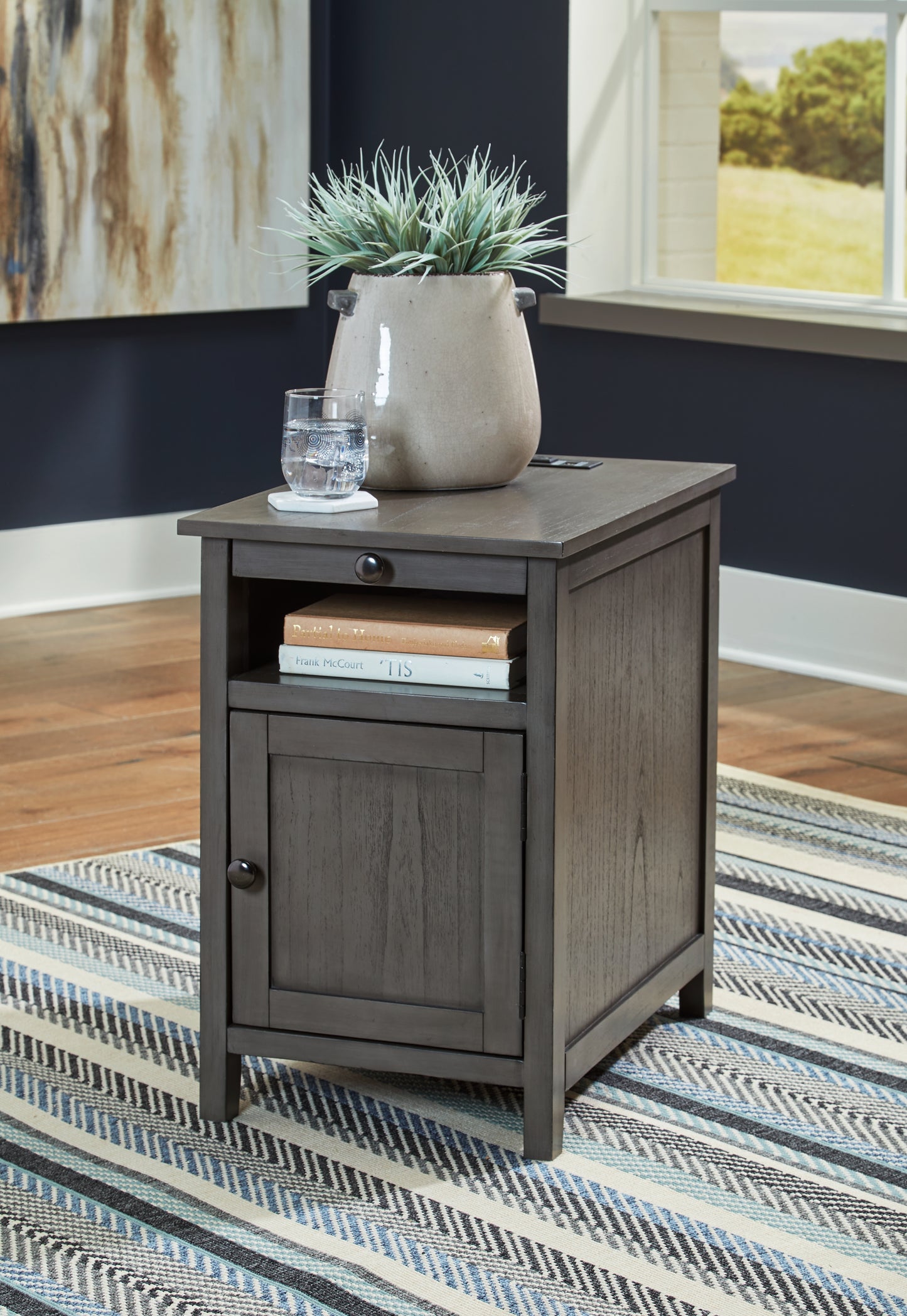 Cape Furniture Outlet - Ashley Furniture - Treytown Chairside End Table - Chair Side End Table / Brown - T300-117