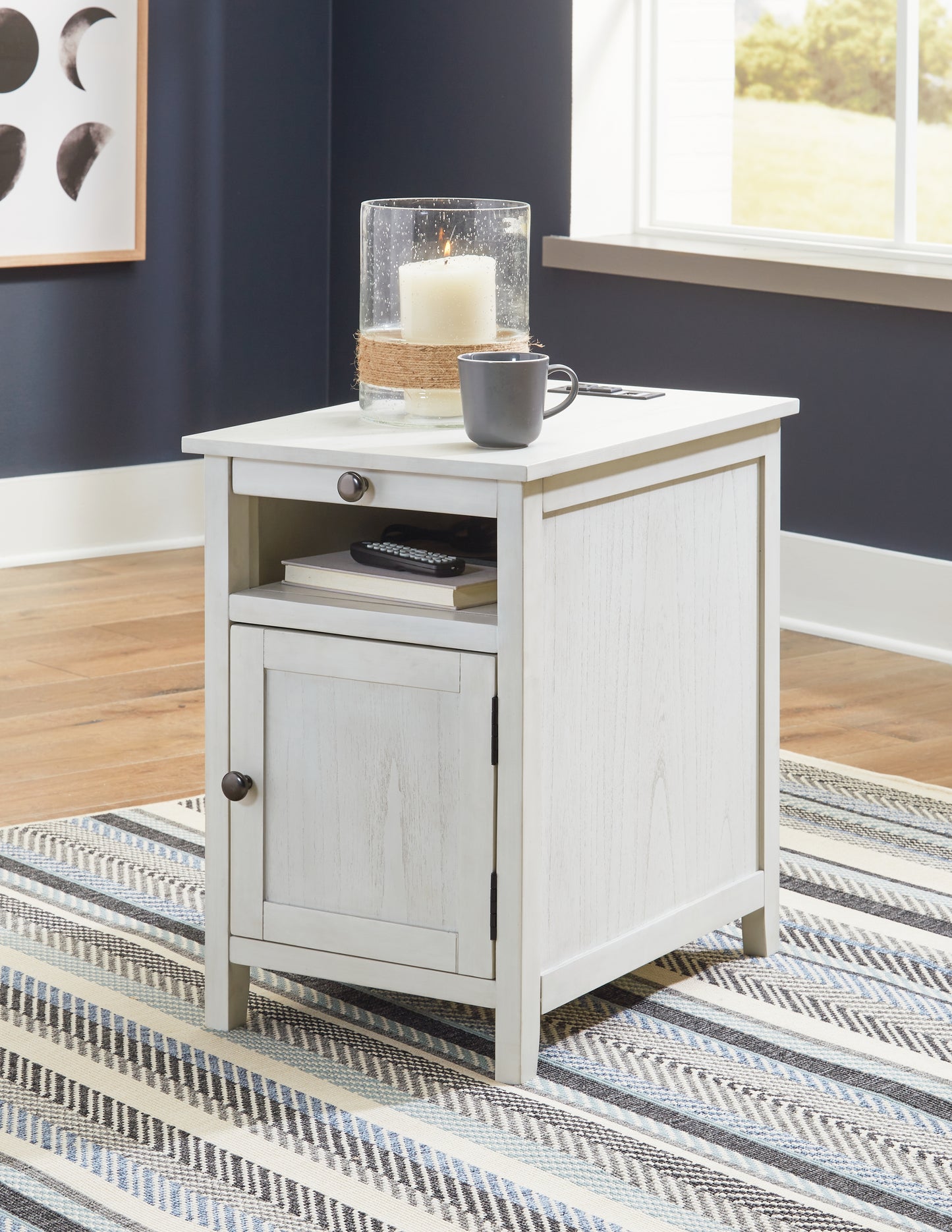 Cape Furniture Outlet - Ashley Furniture - Treytown Chairside End Table - Chair Side End Table / Antique White - T300-517