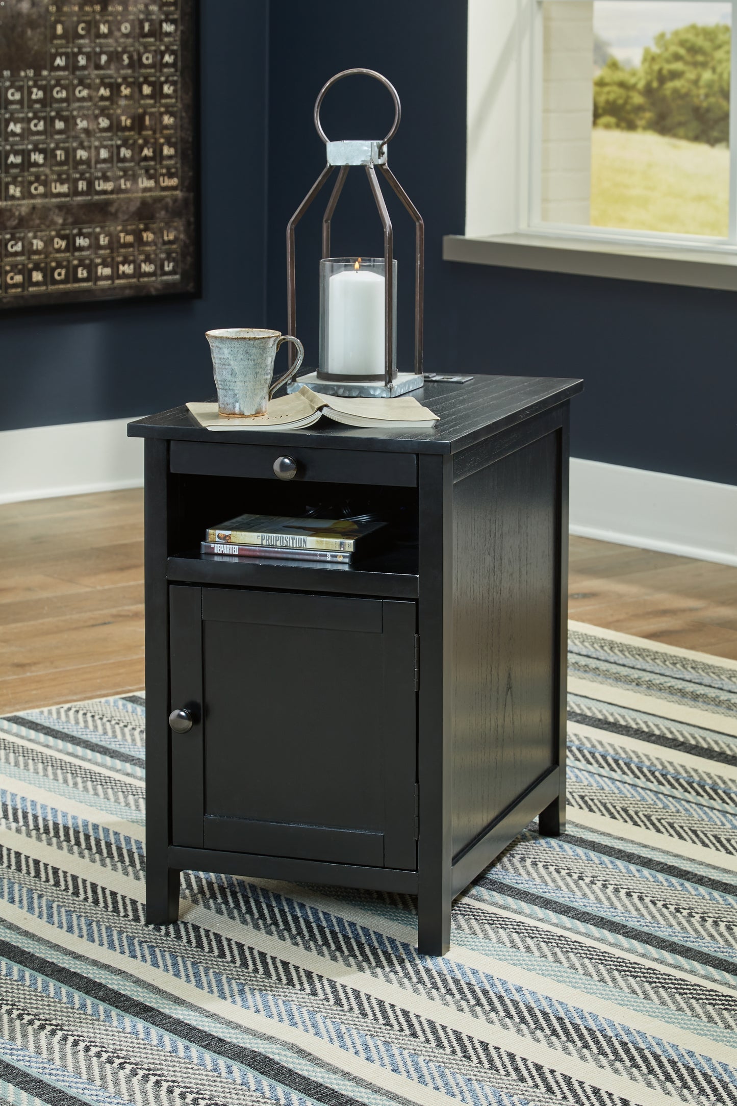 Cape Furniture Outlet - Ashley Furniture - Treytown Chairside End Table - Chair Side End Table / Black - T300-617