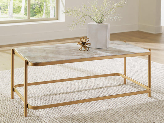 Cape Furniture Outlet - Ashley Furniture - Manor Stone Coffee Table - Rectangular Cocktail Table - T312-1