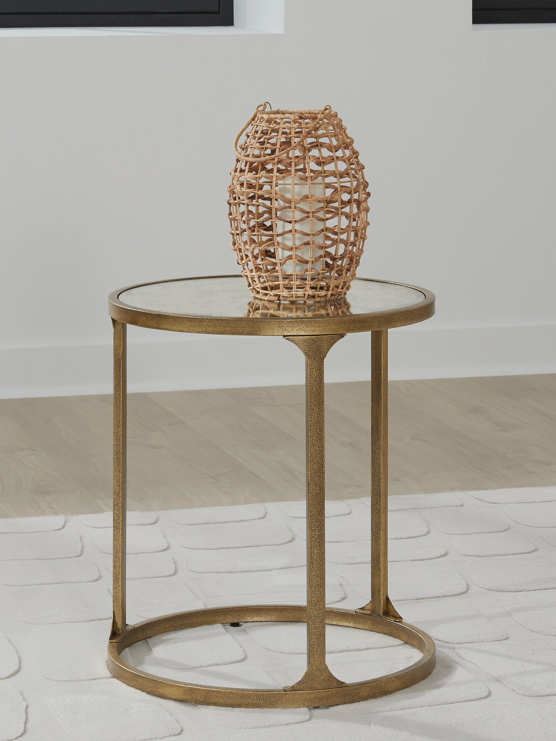 Cape Furniture Outlet - Ashley Furniture - Korajane End Table - Round End Table / Antique Gold - T399-6