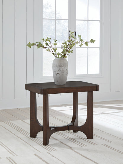 Cape Furniture Outlet - Ashley Furniture - Korestone End Table - Rectangular End Table / Dark Brown - T438-3