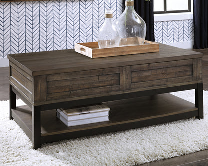 Cape Furniture Outlet - Ashley Furniture - Johurst Coffee Table with Lift Top - LIFT TOP COCKTAIL TABLE / Grayish Brown - T444-9
