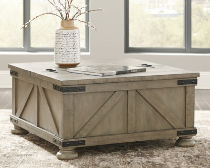 Cape Furniture Outlet - Ashley Furniture - Aldwin Coffee Table With Storage - Cocktail Table with Storage / Gray - T457-20
