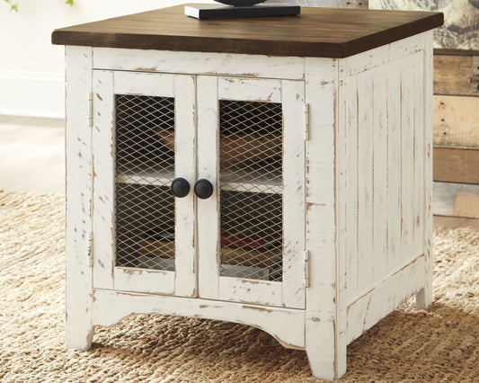Cape Furniture Outlet - Ashley Furniture - Wystfield End Table - Rectangular End Table / White/Brown - T459-3