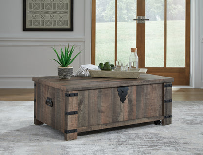 Cape Furniture Outlet - Ashley Furniture - Hollum Lift-Top Coffee Table - Lift Top Cocktail Table / Rustic Brown - T466-9