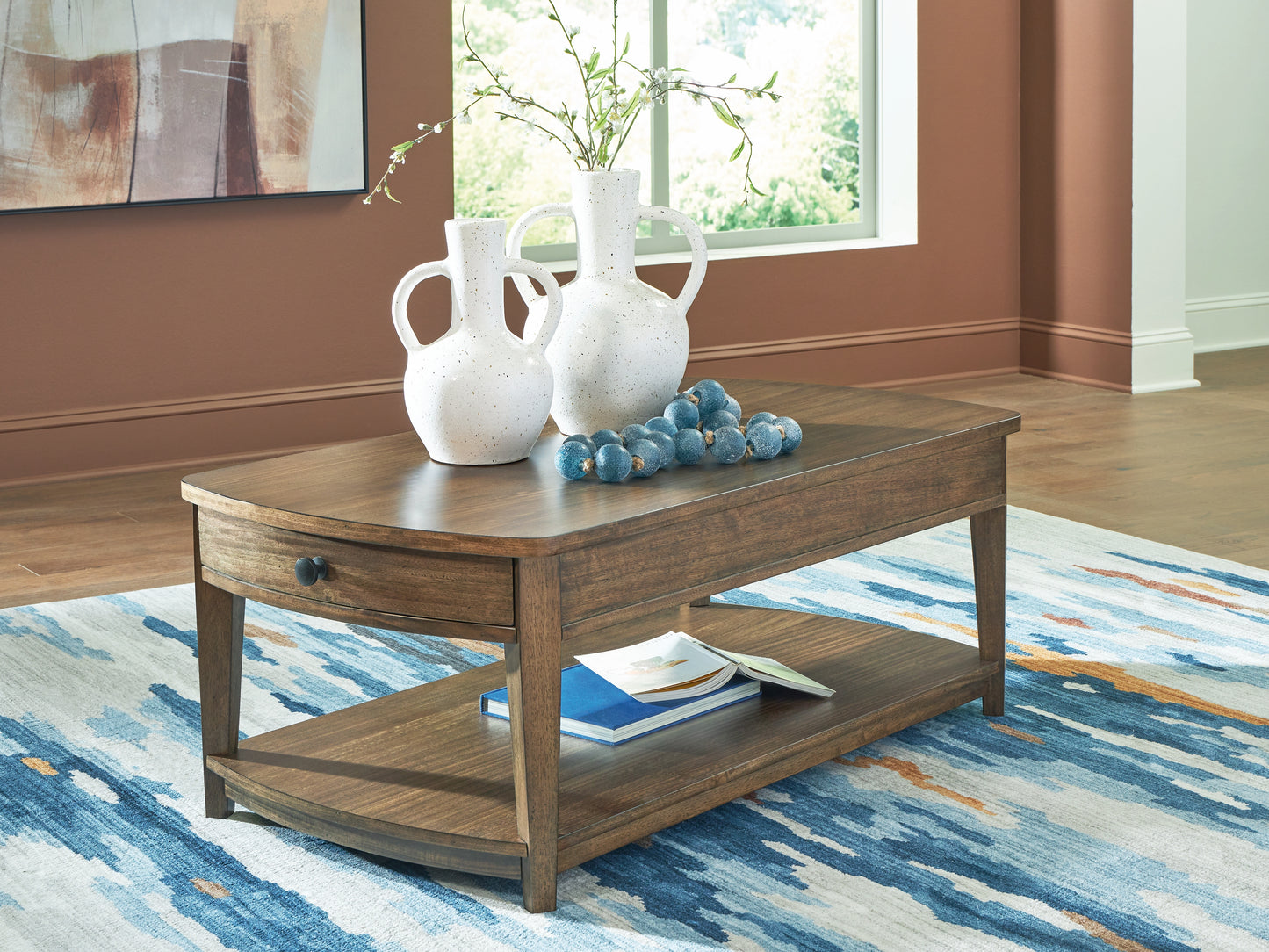 Cape Furniture Outlet - Ashley Furniture - Burkbyer Coffee Table - Rectangular Cocktail Table / Brown - T513-1