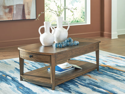 Cape Furniture Outlet - Ashley Furniture - Burkbyer Coffee Table - Rectangular Cocktail Table / Brown - T513-1