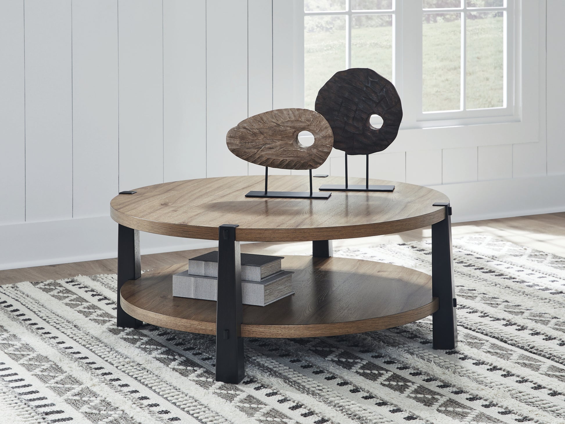 Cape Furniture Outlet - Ashley Furniture - Ridgester Coffee Table - Round Cocktail Table - T518-8