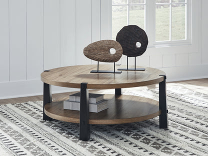 Cape Furniture Outlet - Ashley Furniture - Ridgester Coffee Table - Round Cocktail Table - T518-8