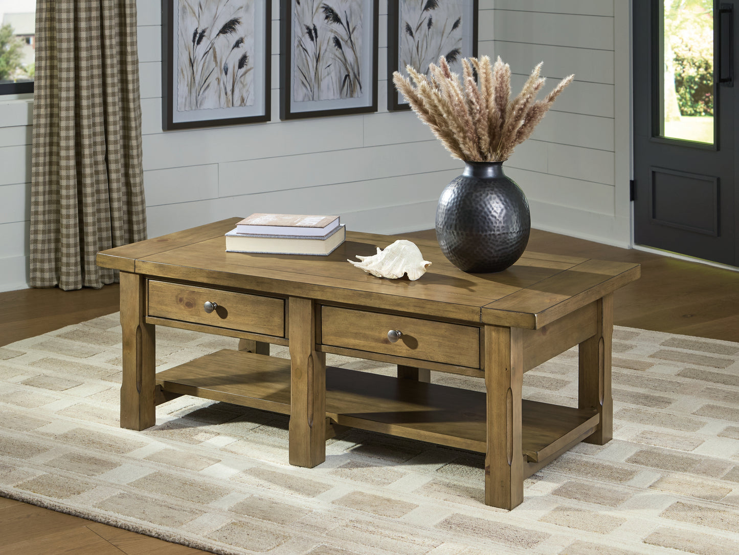 Cape Furniture Outlet - Ashley Furniture - Vandenmore Coffee Table - Rectangular Cocktail Table / Medium Brown - T539-1