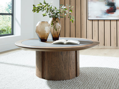 Cape Furniture Outlet - Ashley Furniture - Dontayne Coffee Table - Round Cocktail Table - T563-8