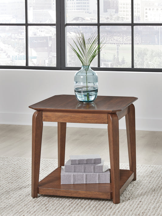 Cape Furniture Outlet - Ashley Furniture - Trenmour End Table - Square End Table / Medium Brown - T596-2