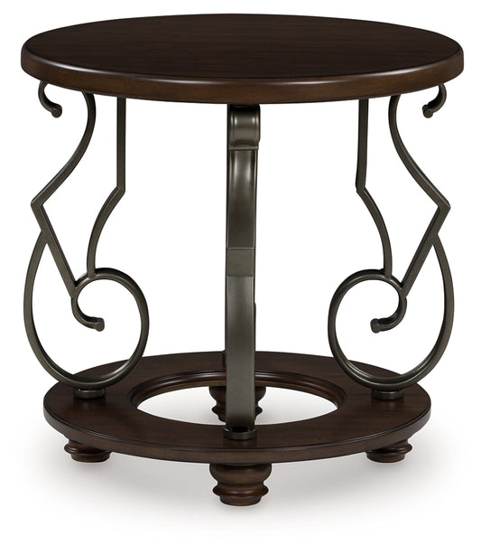 Cape Furniture Outlet - Ashley Furniture - Frallyn End Table - Round End Table / Dark Brown - T623-6