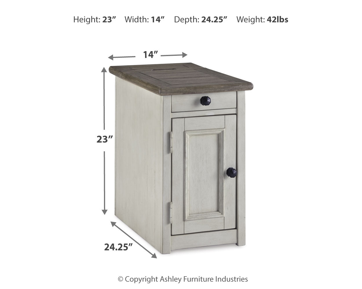 Bolanburg Chairside End Table with USB Ports & Outlets