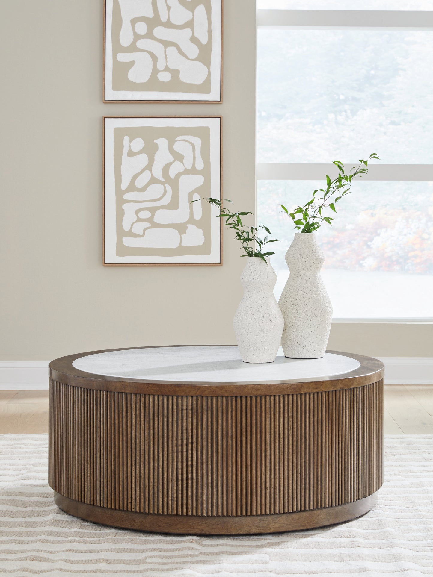 Cape Furniture Outlet - Ashley Furniture - Hadonna Coffee Table - Round Cocktail Table - T658-8