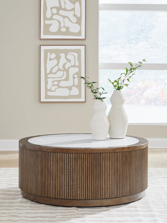 Cape Furniture Outlet - Ashley Furniture - Hadonna Coffee Table - Round Cocktail Table - T658-8