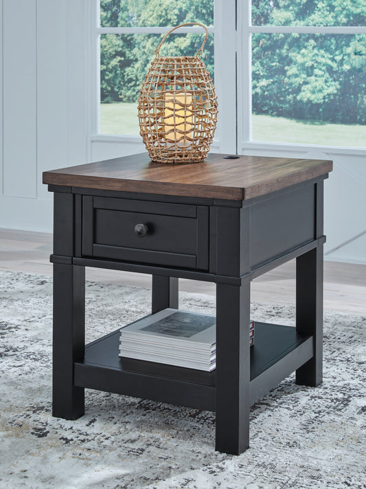 Cape Furniture Outlet - Ashley Furniture - Wildenauer End Table - Rectangular End Table / Brown/Black - T664-3