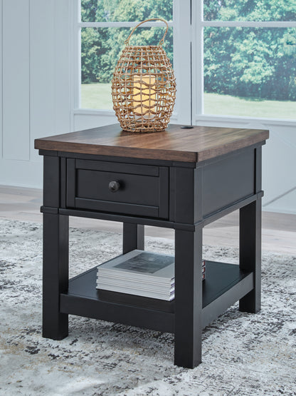 Cape Furniture Outlet - Ashley Furniture - Wildenauer End Table - Rectangular End Table / Brown/Black - T664-3