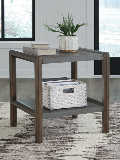 Cape Furniture Outlet - Ashley Furniture - Kallenny End Table - Rectangular End Table / Brown/Gray - T669-3