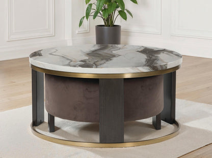 Cape Furniture Outlet - Ashley Furniture - Jazmore Nesting Coffee Table (Set of 2) - Nesting Cocktail Tables (Set of 2) / Brown/Brass Finish - T671-22
