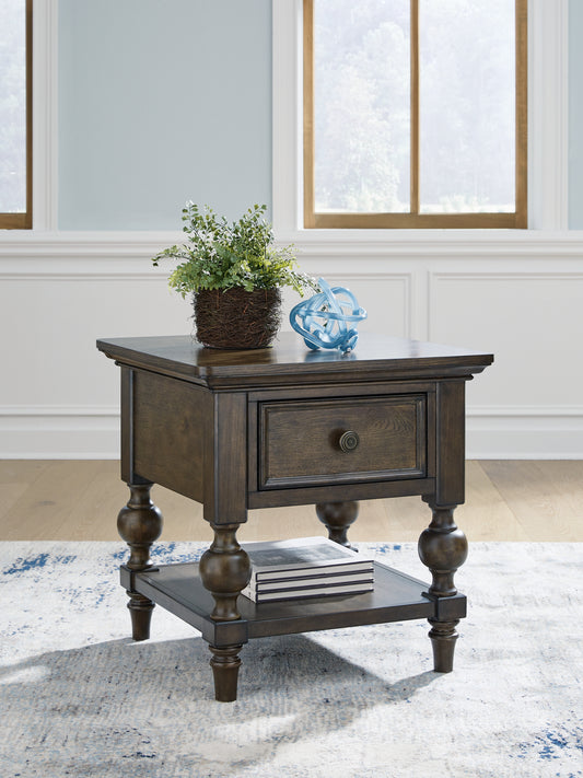 Cape Furniture Outlet - Ashley Furniture - Veramond End Table - Square End Table / Dark Brown - T694-2