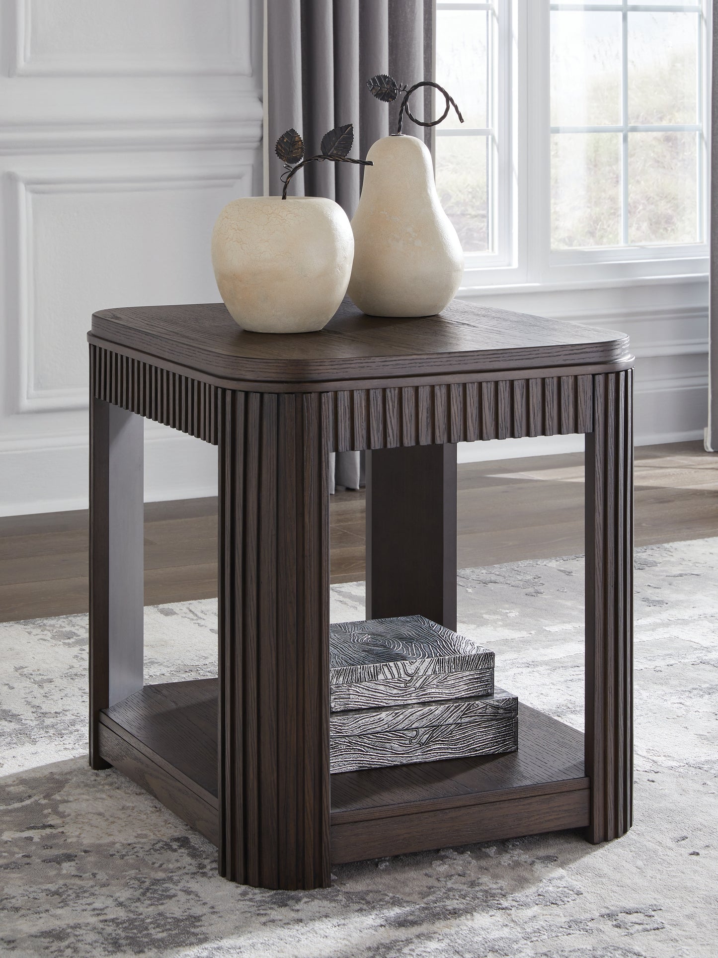 Cape Furniture Outlet - Ashley Furniture - Carlibrie End Table - Rectangular End Table / Warm Brown - T700-3
