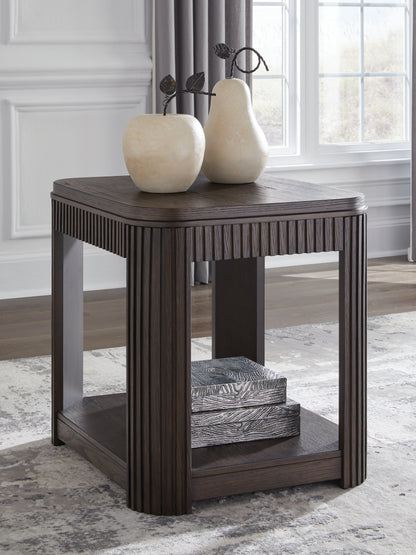 Cape Furniture Outlet - Ashley Furniture - Carlibrie End Table - Rectangular End Table / Warm Brown - T700-3