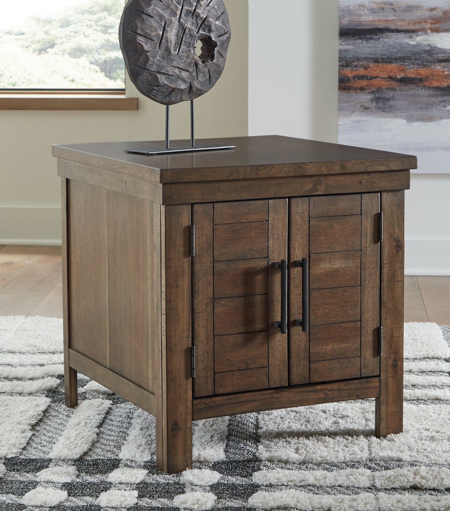 Cape Furniture Outlet - Ashley Furniture - Moriville End Table - Rectangular End Table / Grayish Brown - T731-3
