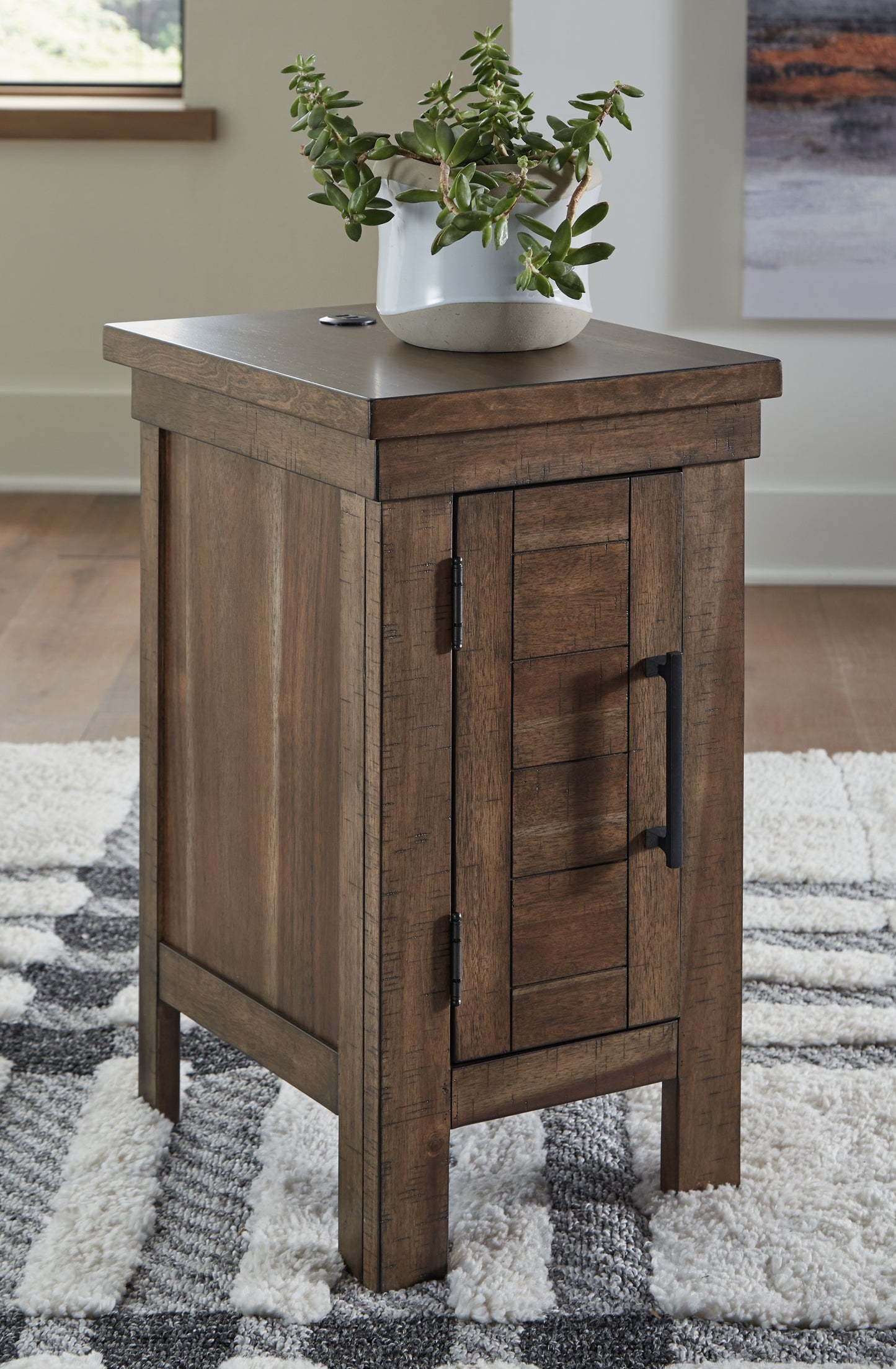 Cape Furniture Outlet - Ashley Furniture - Moriville Chairside End Table - Chair Side End Table / Grayish Brown - T731-7