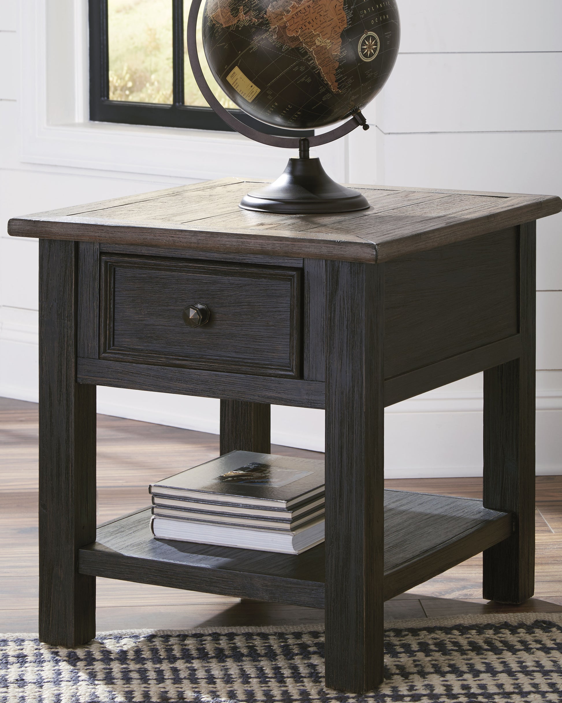 Cape Furniture Outlet - Ashley Furniture - Tyler Creek End Table - Rectangular End Table / Grayish Brown/Black - T736-3