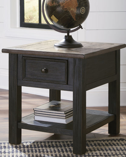 Cape Furniture Outlet - Ashley Furniture - Tyler Creek End Table - Rectangular End Table / Grayish Brown/Black - T736-3