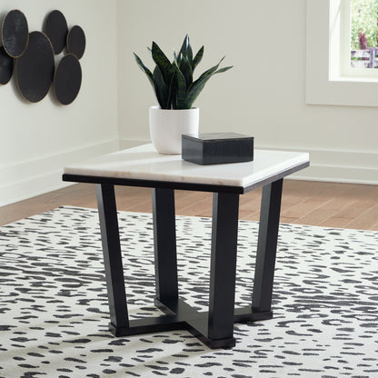 Cape Furniture Outlet - Ashley Furniture - Fostead End Table - Square End Table / White/Espresso - T770-2